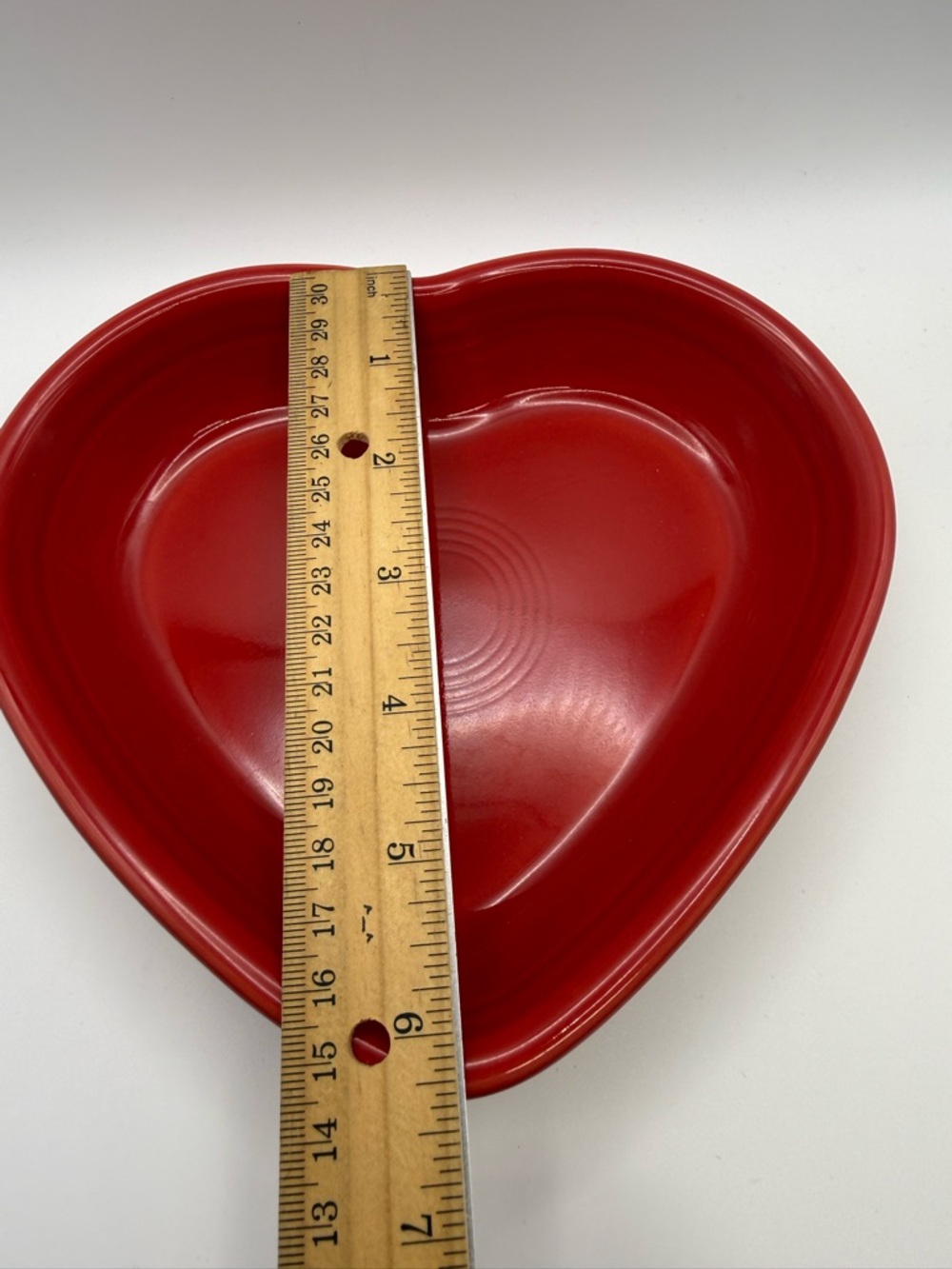 Fiesta Heart-Shaped Red Ceramic Dish Bowl - Picture 3 of 5